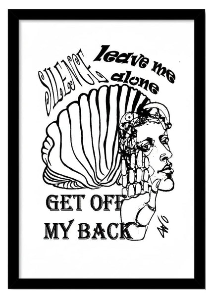 affiche artistique contemporaine WO noir et blanc illustration visage style pop art décoration murale
