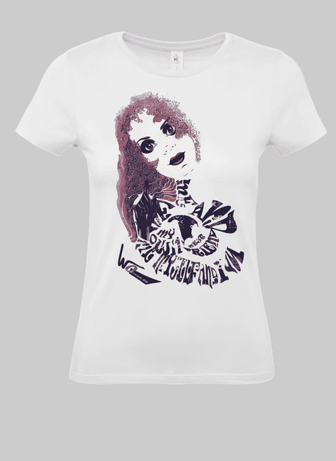 Tee-shirt femme imprimé Sasha Rebelle et magnétique violet - Design WO