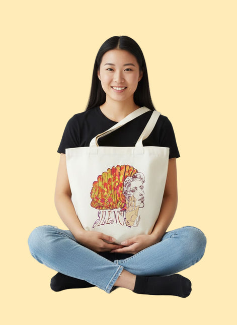 Tote Bag imprimé Jade - Silence éclat feu