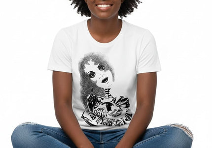 T-shirt imprimé femme création originale WO - Sasha rebelle et ténébreuse