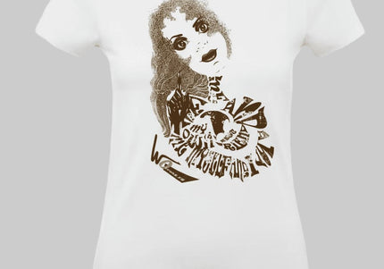 Tee-shirt femme imprimé Sasha Rebelle intemporelle sépia vintage - Design WO