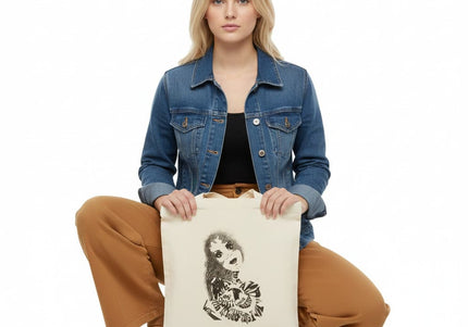 Tote bag femme imprimé Sasha Rebelle et ténébreuse noir et blanc - Design WO