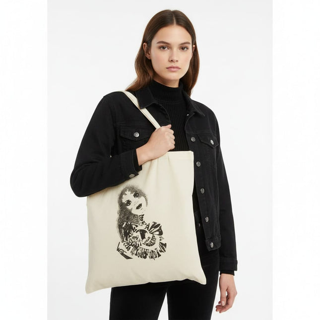 Tote bag Sasha Rebelle et ténébreuse  - Sac cabas design artistique WO