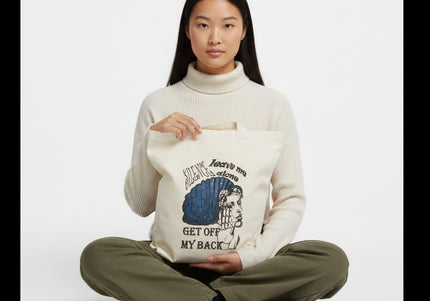 Tote bag original femme Jade Profond silence - Œuvre d'art portable bleu - Graphisme expressif WO