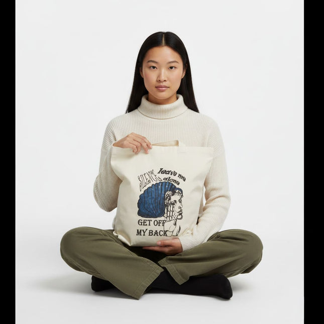 Tote bag original femme Jade Profond silence - Œuvre d'art portable bleu - Graphisme expressif WO