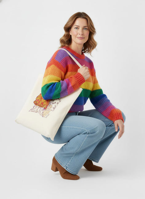 Tote Bag imprimé Jade - Silence éclat feu