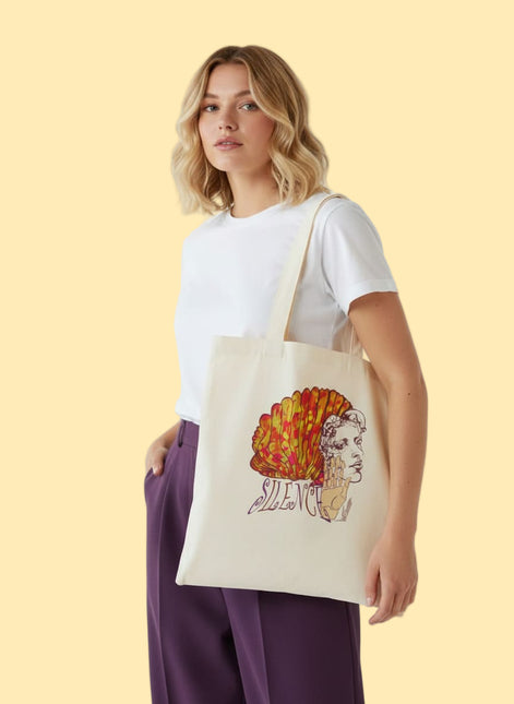 Tote Bag imprimé Jade - Silence éclat feu