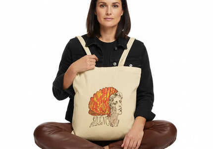 Tote bag Jade Silence éclat feu vue face - Sac en tissu design WO