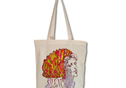 Tote bag femme imprimé Jade Silence éclat feu orange rouge - Design WO