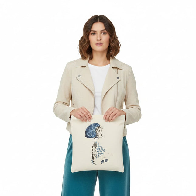 Tote bag Louise Insoumise abyssale vue face - Sac cabas design artistique WO