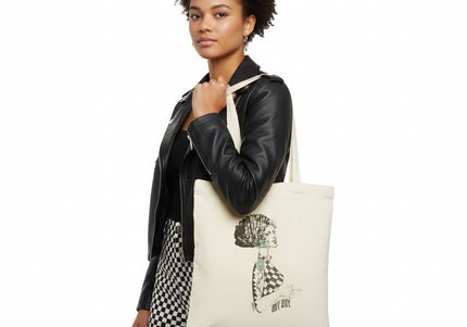 Motif boréal Louise Insoumise reflets vert émeraude sur tote bag femme
