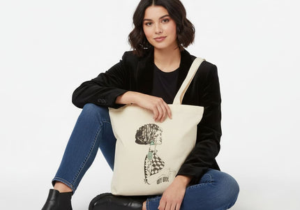 Tote bag femme imprimé Louise Insoumise boréale vert émeraude - Design WO