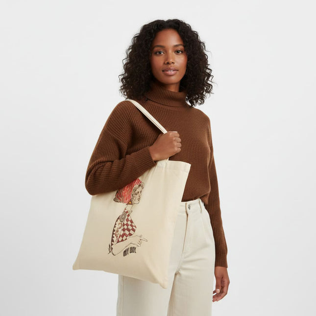 Tote bag Louise Insoumise éclatante - Sac cabas design graphique WO