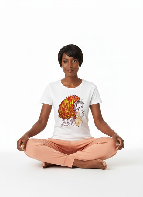 Tee-shirt femme Jade Silence éclat feu, dessin exclusif WO 