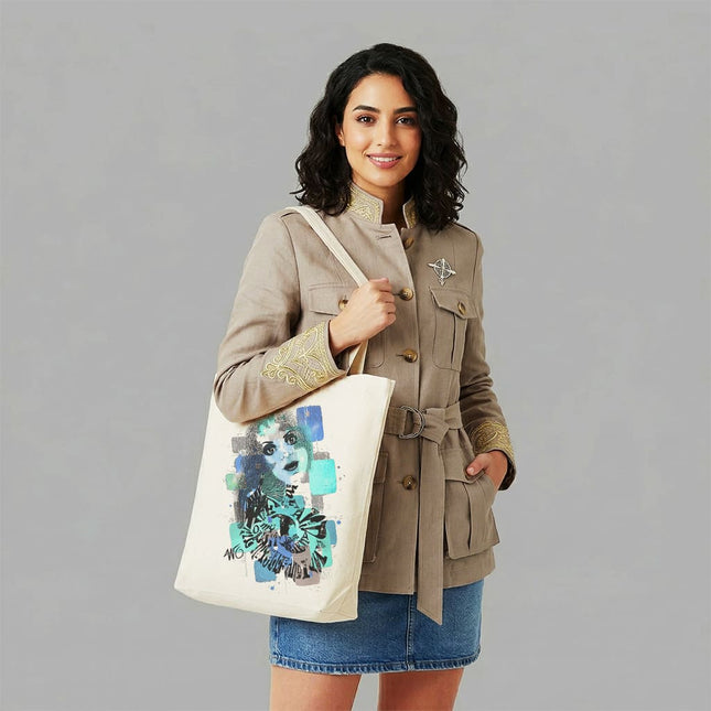tote bag illustré femme art contemporain Sasha Rebelle Intuitive WO sac coton
