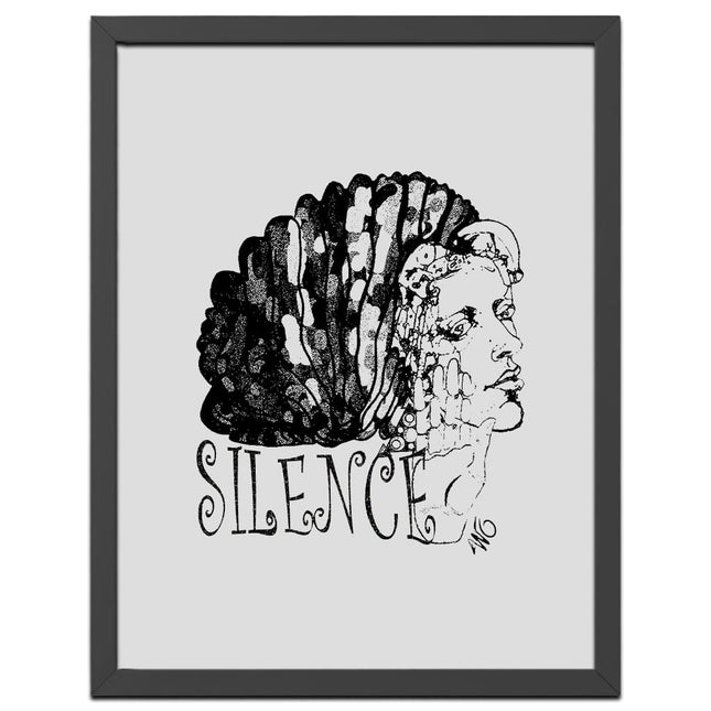 Affiche murale femme Jade Silence affirmé noir et blanc - Art contemporain WO