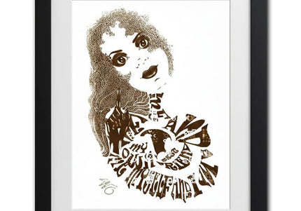 Affiche art contemporain femme Sasha Rebelle intemporelle sépia vintage - Poster WO