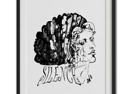 Affiche murale femme Jade Silence affirmé noir et blanc - Art contemporain WO