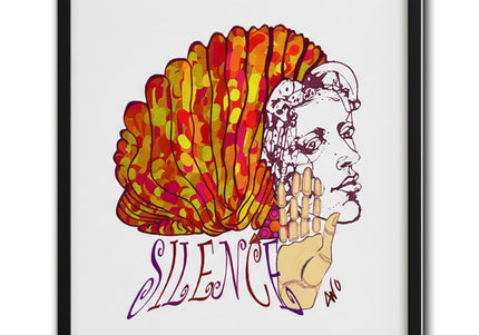 Affiche murale femme Jade Silence éclat feu orange rouge - Art contemporain WO