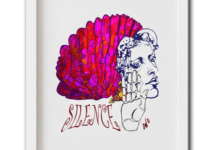 Affiche murale femme Jade Silence vibrant rose fuchsia - Art contemporain WO