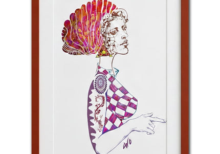 Affiche art Louise Insoumise éclatante rose jaune vibrant - Art contemporain WO