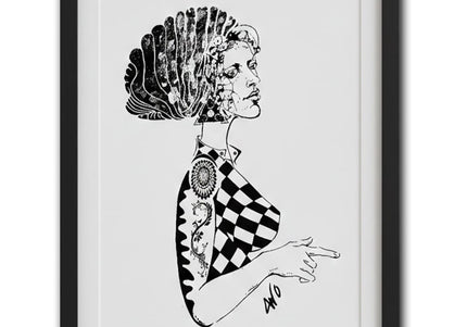 Affiche murale femme Louise Insoumise manifeste noir et blanc - Art contemporain WO
