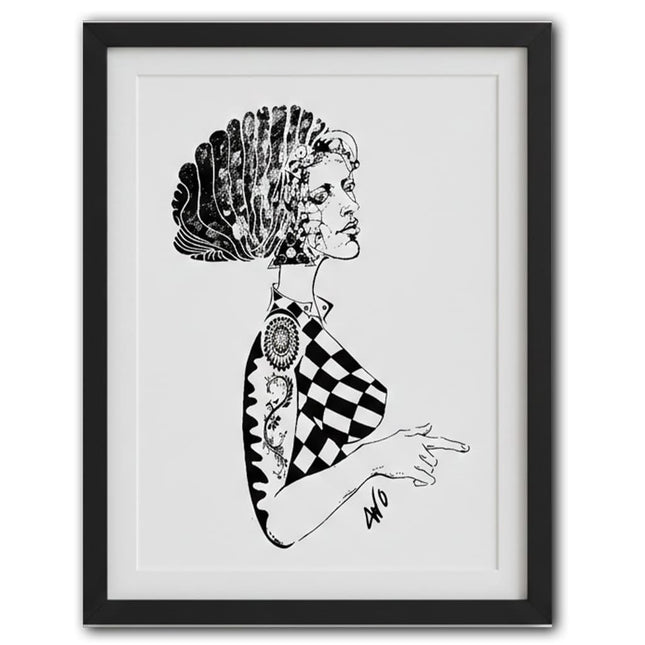 Affiche murale femme Louise Insoumise manifeste noir et blanc - Art contemporain WO