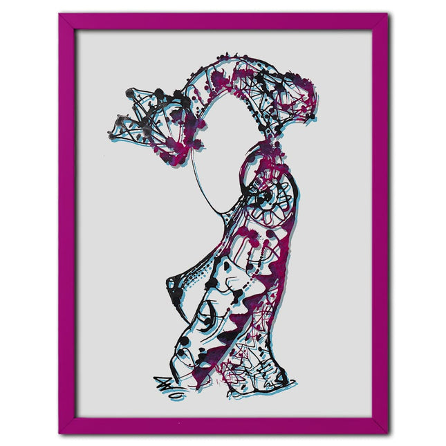 Affiche pop art Nox l'empreinte fragmentée multicolore - Dessin contemporain WO