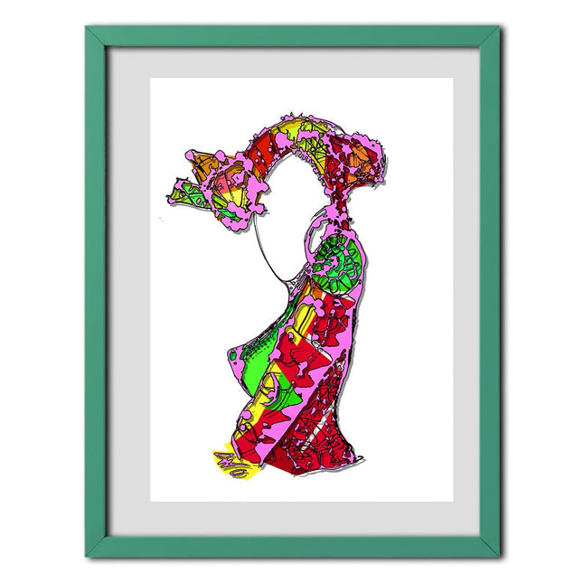 Affiche pop art Nox l'empreinte incandescente rose fuchsia - Dessin contemporain WO