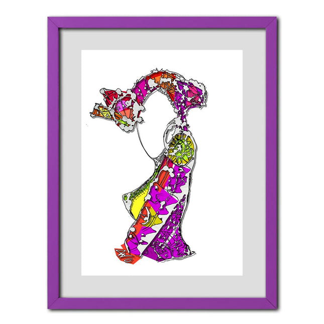 Affiche pop art Nox l'empreinte naissante rose clair - Dessin contemporain WO