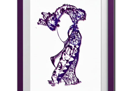 Affiche pop art Nox l'empreinte nocturne violet intense - Dessin contemporain WO
