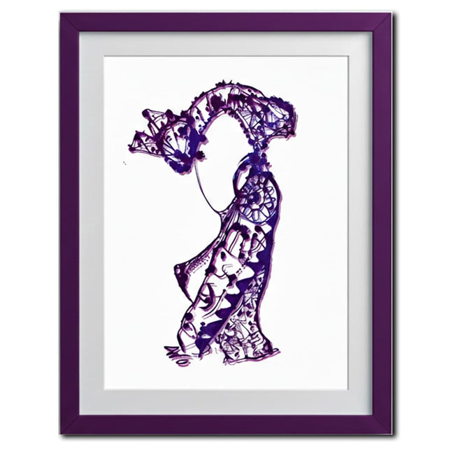 Affiche pop art Nox l'empreinte nocturne violet intense - Dessin contemporain WO