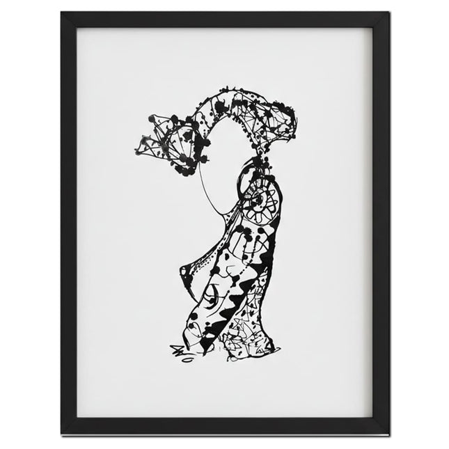 Affiche pop art Nox l'empreinte originelle noir et blanc - Dessin contemporain WO