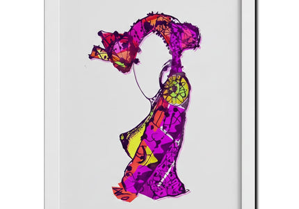 Affiche pop art Nox l'empreinte vibrante violet magenta - Dessin contemporain WO