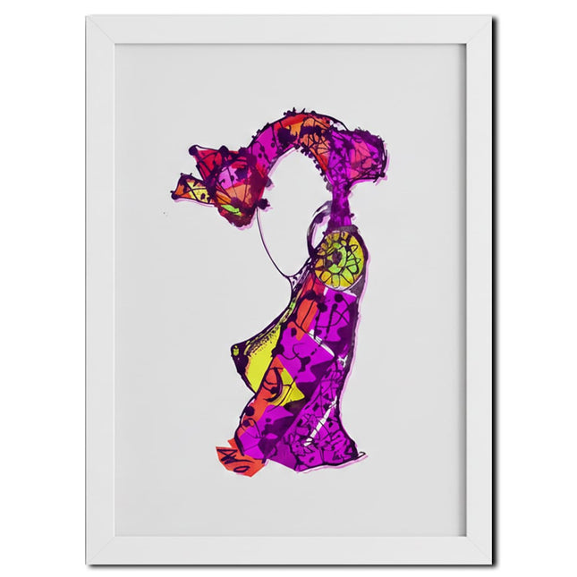 Affiche pop art Nox l'empreinte vibrante violet magenta - Dessin contemporain WO