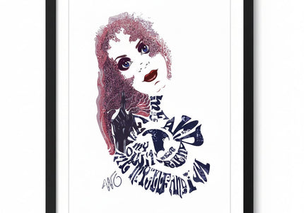 Affiche art Sasha Rebelle et magnétique violet bordeaux - Poster design WO
