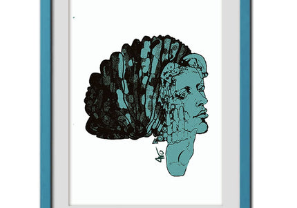 affiche A4 A3 jade silence régénéré WO illustration contemporaine verte dessin artistique encadré