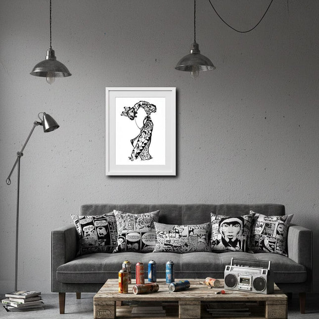 Design grand format Nox l'empreinte originelle noir et blanc - Affiche pop art contemporain WO
