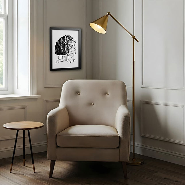 affiche Dessin grand format Jade Silence affirmé noir et blanc - Poster art contemporain féminin WO