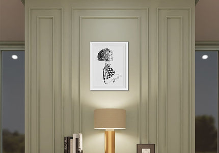 Dessin grand format Louise Insoumise manifeste noir et blanc - Poster art contemporain féminin WO
