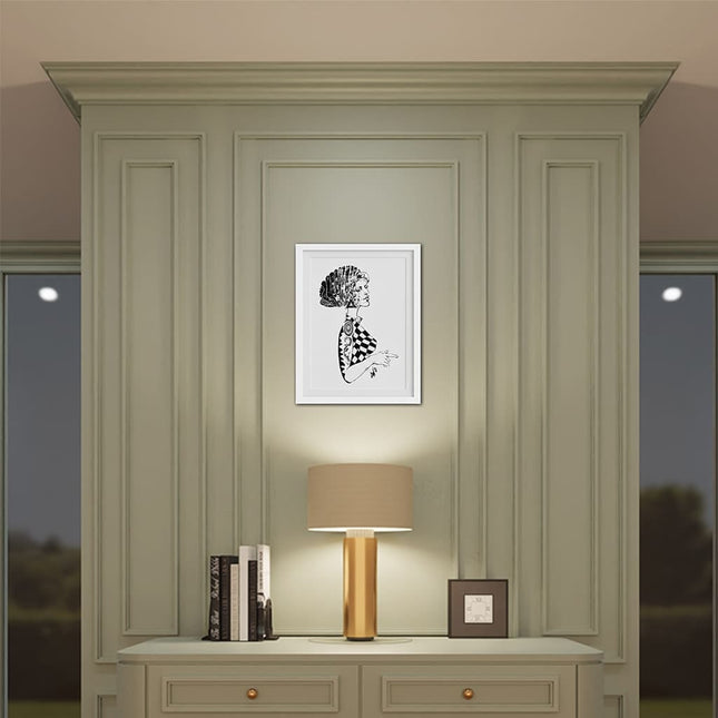 Dessin grand format Louise Insoumise manifeste noir et blanc - Poster art contemporain féminin WO