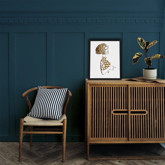 Dessin grand format Louise Insoumise sans chichi noir et blanc - Poster art contemporain féminin WO