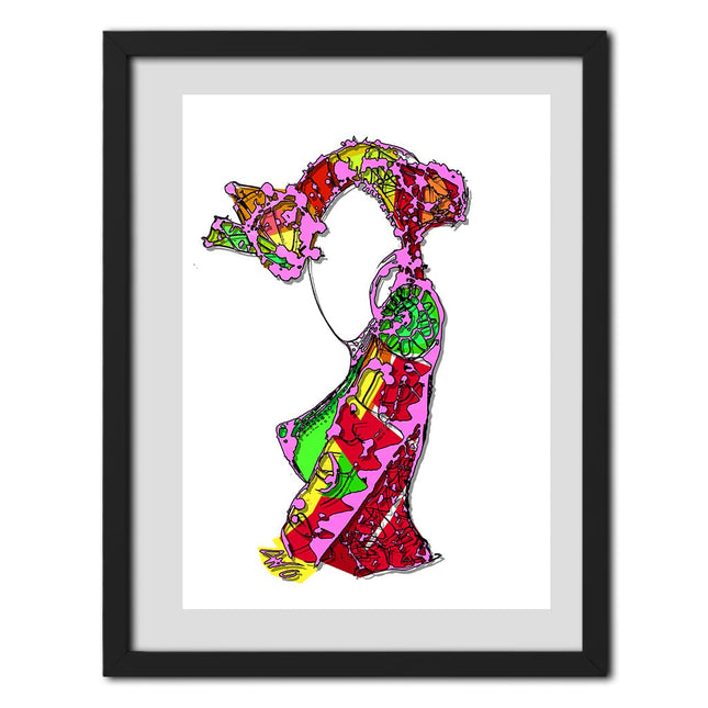 Dessin grand format Nox l'empreinte incandescente rose - Poster pop art contemporain WO