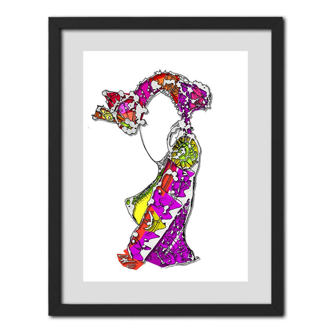 Dessin grand format Nox l'empreinte naissante rose - Poster pop art contemporain WO