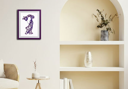 Dessin grand format Nox l'empreinte nocturne violet - Poster pop art contemporain WO