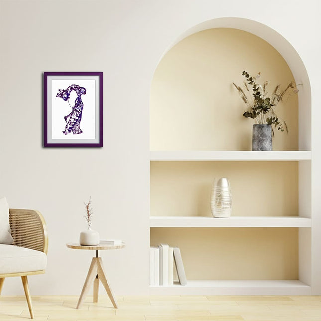 Dessin grand format Nox l'empreinte nocturne violet - Poster pop art contemporain WO