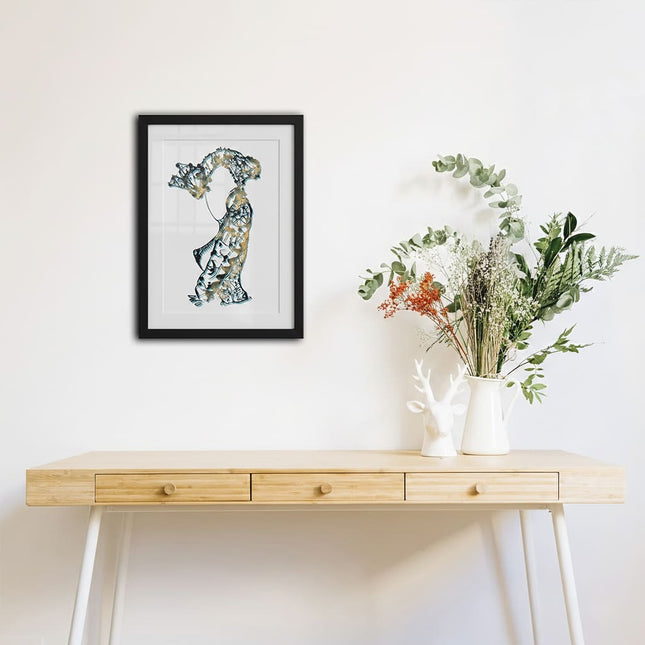 Dessin grand format Nox l'empreinte patinée beige - Poster pop art contemporain WO