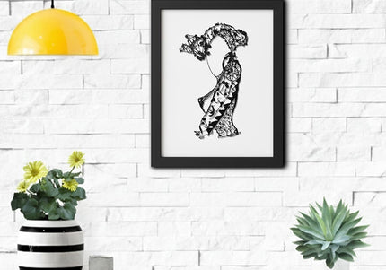 Dessin grand format Nox l'empreinte persistante noir - Poster pop art contemporain WO
