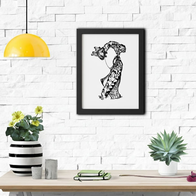 Dessin grand format Nox l'empreinte persistante noir - Poster pop art contemporain WO