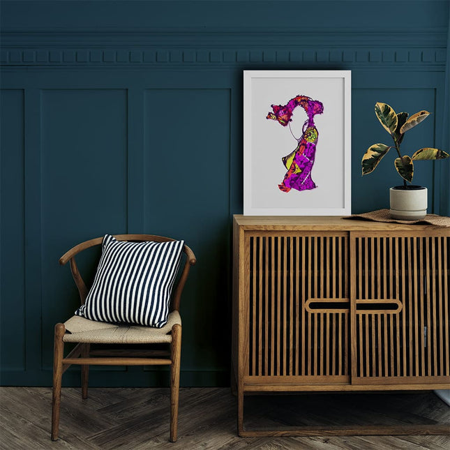 Dessin grand format Nox l'empreinte vibrante violet - Poster pop art contemporain WO